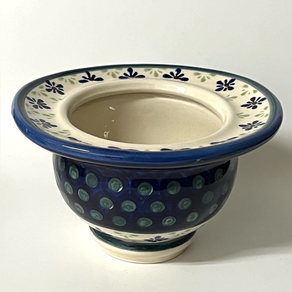 Boleslawiec Poland Floral Design Hand Painted Ceramic Polish Pottery Oval Bowl